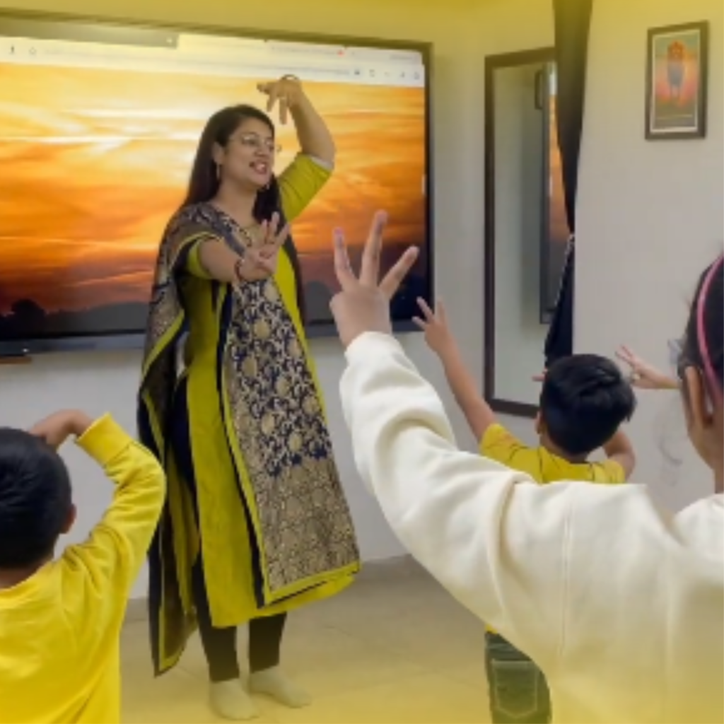 use of actions in learning sanskrit